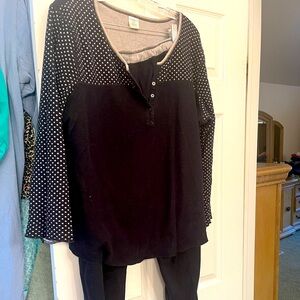 Croft & Barrow black & white Pajama Set, size XLG